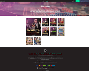 dunder live casino